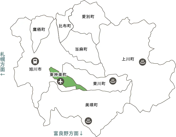 Higashikagura Town map