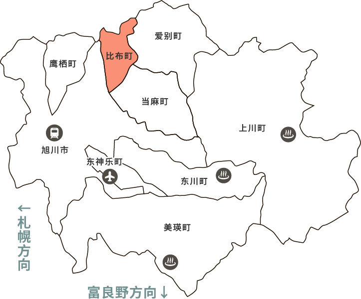 比布町 map