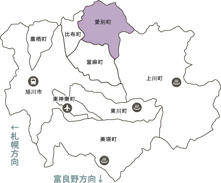 愛別町 map