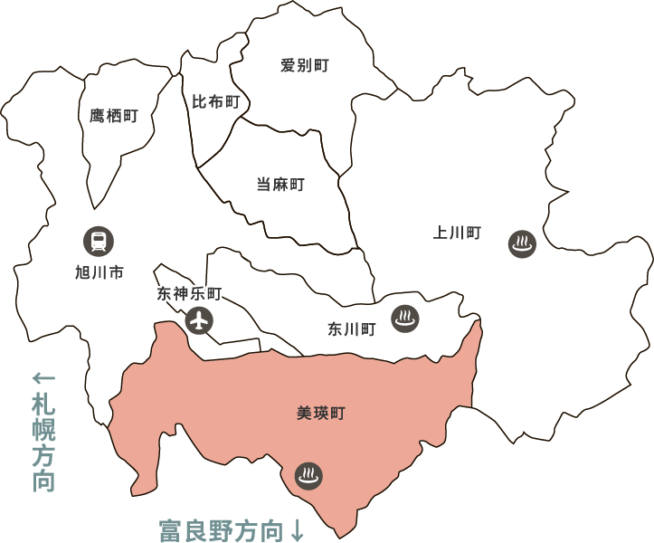 美瑛町 map