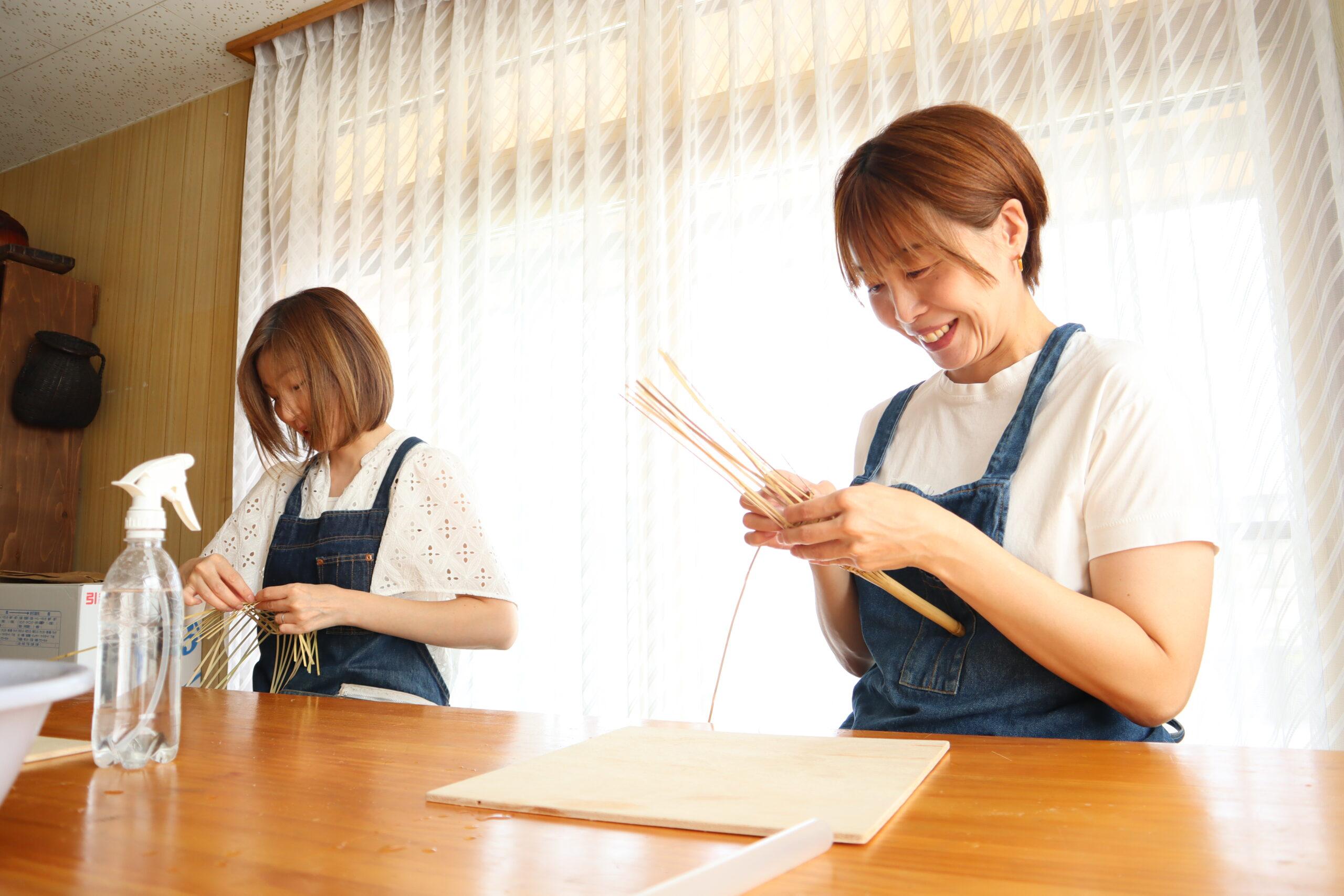 【Hifu Town, Bamboo Crafts】Making an original “basket” using Chishima bamboo