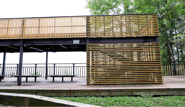 旭川を一望できる展望台