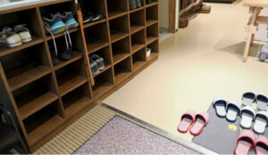 Take off your shoes and go in