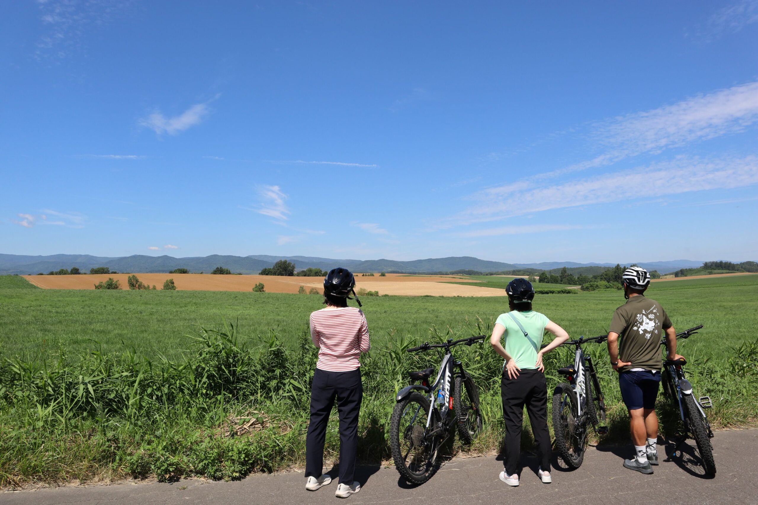 川沿いを走る風景
